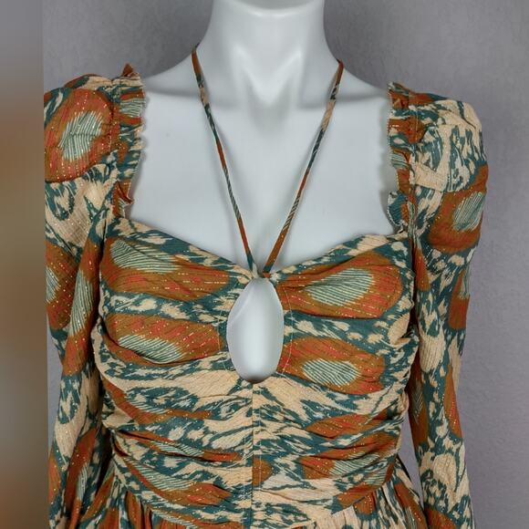 ULLA JOHNSON Naiya Dress Metallic Ruffle Mini Size 6 - Picture 5 of 16